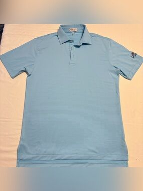Peter Millar Summer Comfort Stripped Golf Polo with Embroidered First Bank Logo